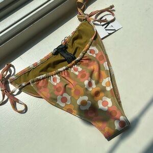 NWT zara bathing suit adjustable bottoms